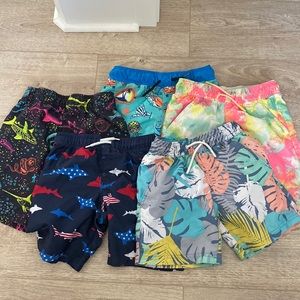 5 boys Swim trunks-Hurley, cat and Jack, Old navy
